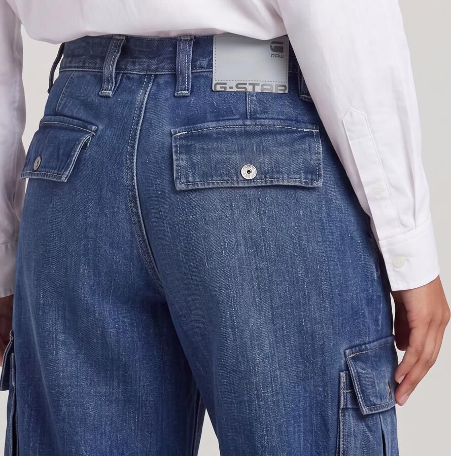 G-Star RAW Mega Cargo Broek Denim Donkerblauw Dames - Foto 4