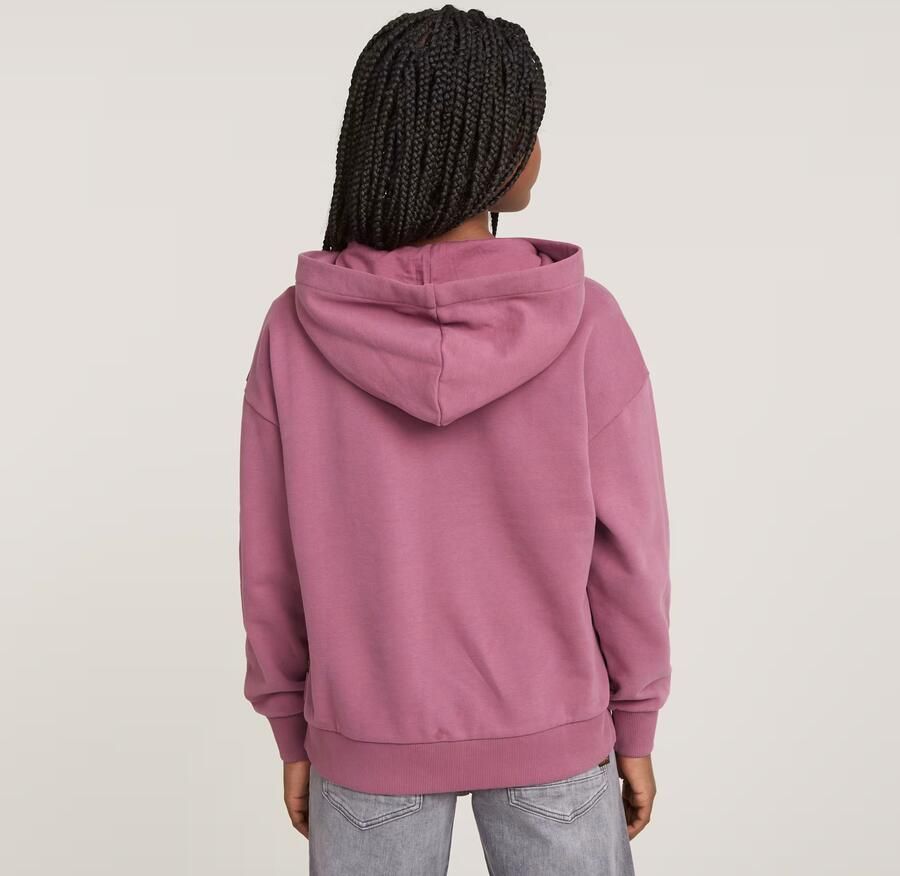 G-Star Raw hoodie hdd sweater b met tekst oudroze Meisjes Katoen Capuchon 164 - Foto 4