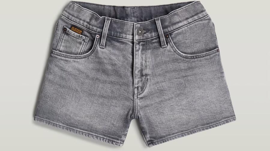 G-Star Raw True short Premium denim short faded grey neblina Korte broek Grijs Meisjes Stretchdenim 140 - Foto 4