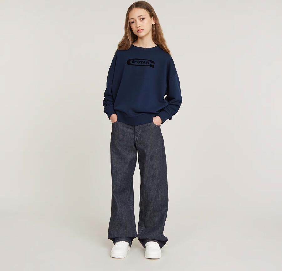 G-Star Raw sweater ub donkerblauw zwart Meisjes Katoen Ronde hals 128 - Foto 6