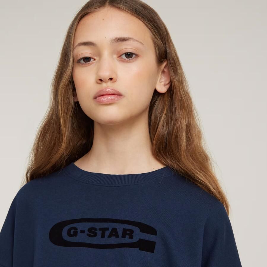 G-Star Raw sweater ub donkerblauw zwart Meisjes Katoen Ronde hals 128 - Foto 2