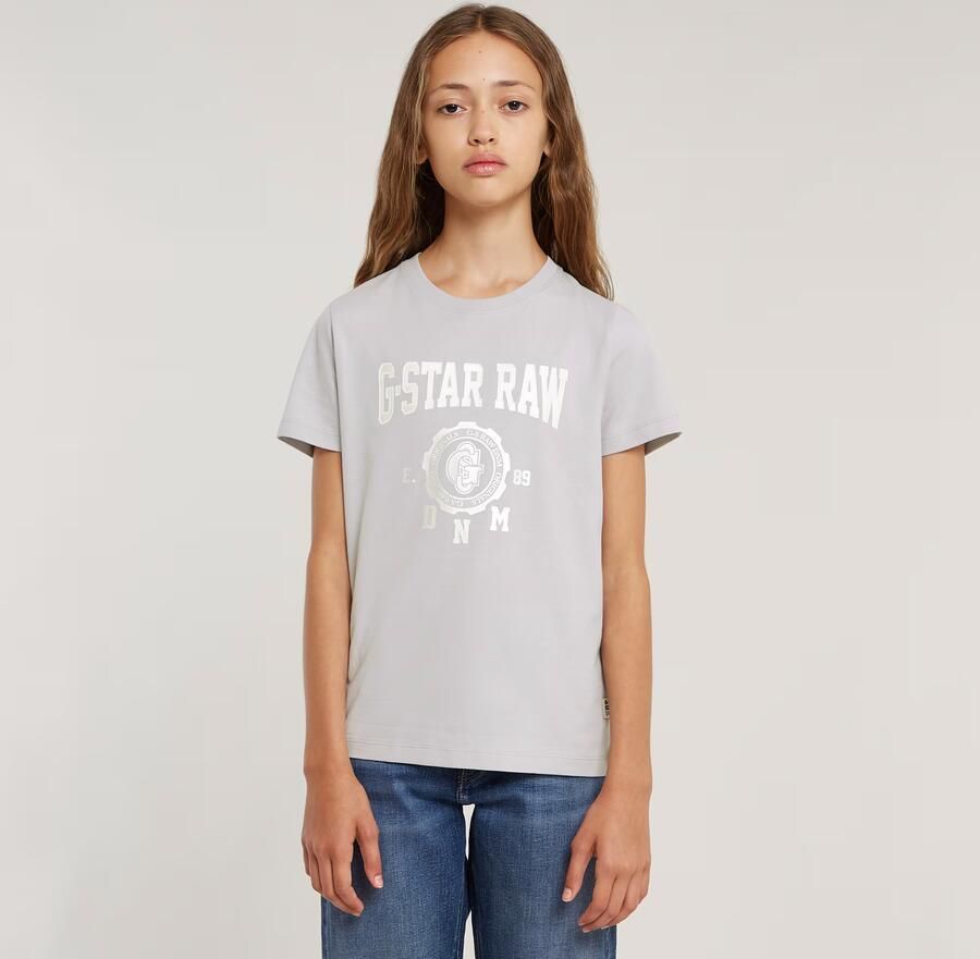 G-Star Raw T-shirt t-shirt s\s regular lichtgrijs Jongens Katoen Ronde hals 140 - Foto 8