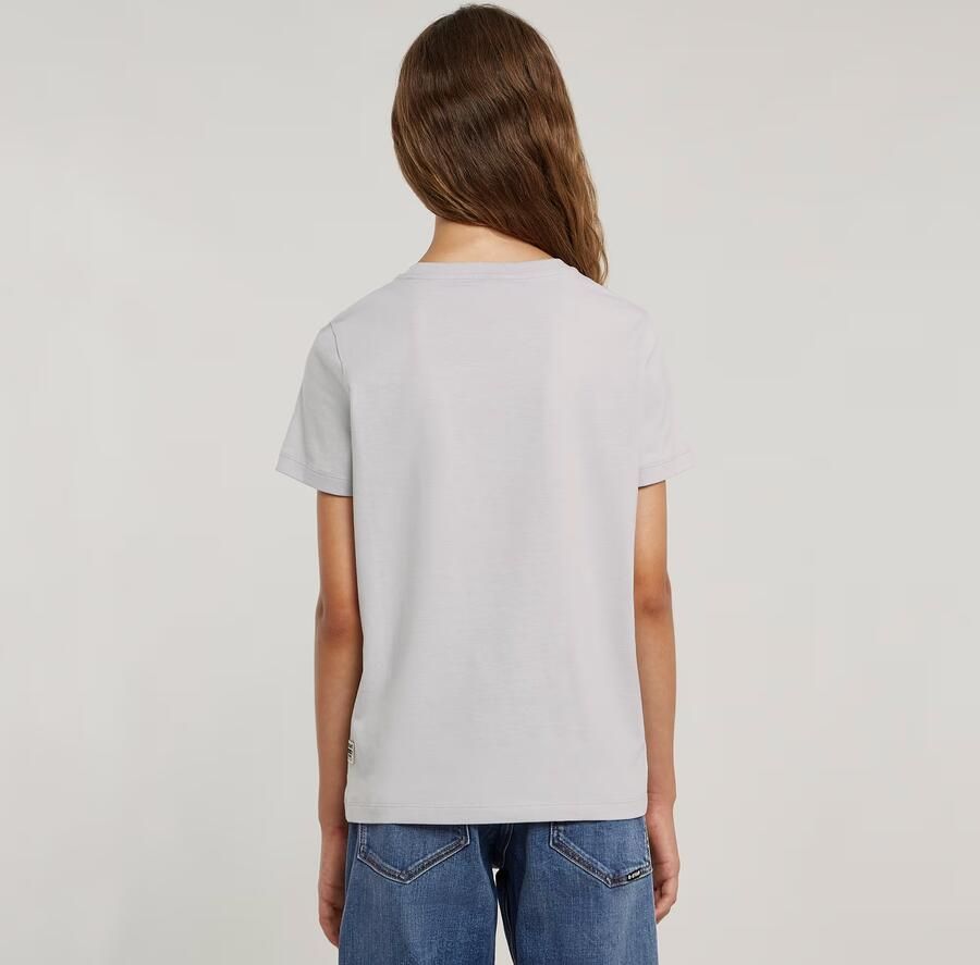 G-Star Raw T-shirt t-shirt s\s regular lichtgrijs Jongens Katoen Ronde hals 140 - Foto 5