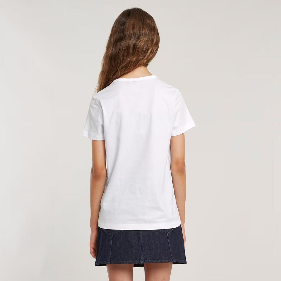 G-Star Raw T-shirt t-shirt s\s slim wit Meisjes Katoen Ronde hals Effen 140 - Foto 1