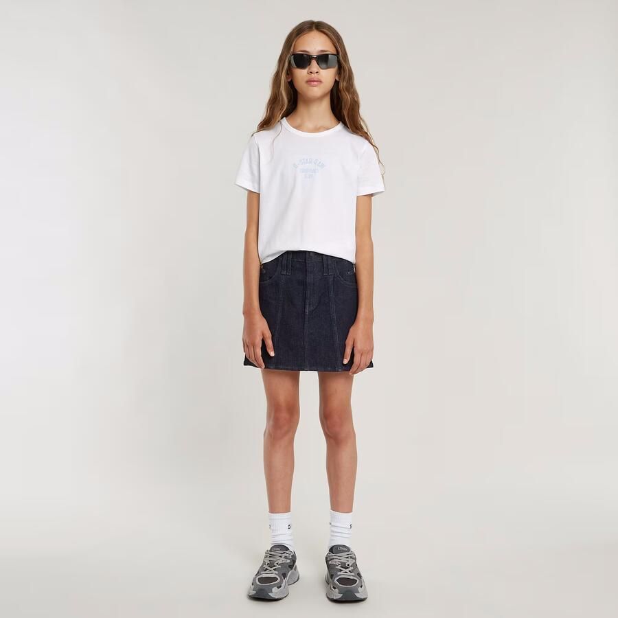 G-Star Raw T-shirt t-shirt s\s slim wit Meisjes Katoen Ronde hals Effen 140 - Foto 2