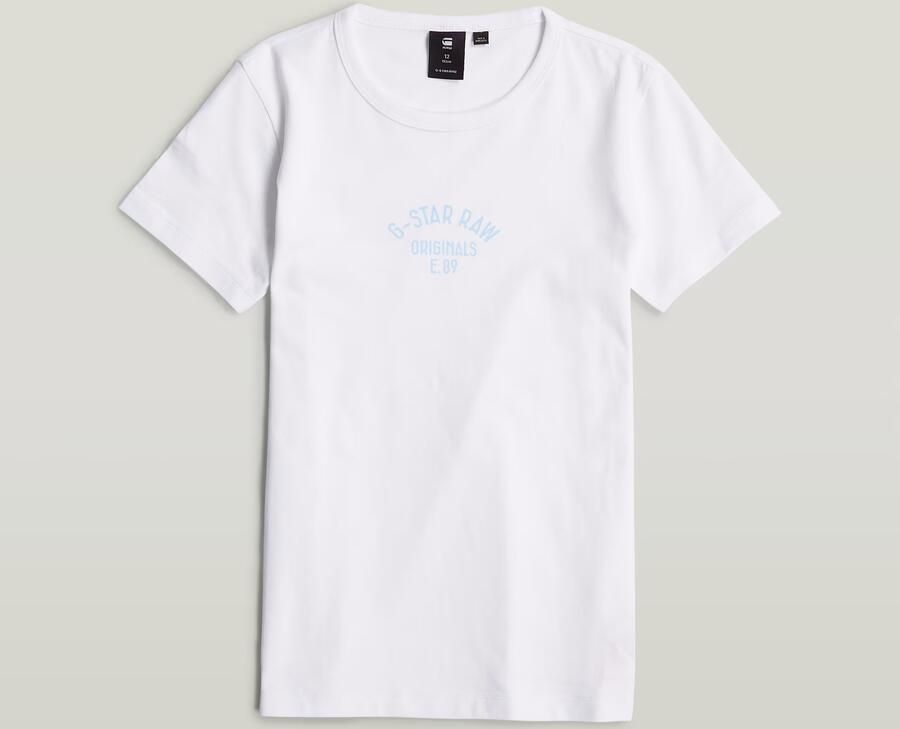 G-Star Raw T-shirt t-shirt s\s slim wit Meisjes Katoen Ronde hals Effen 140 - Foto 6