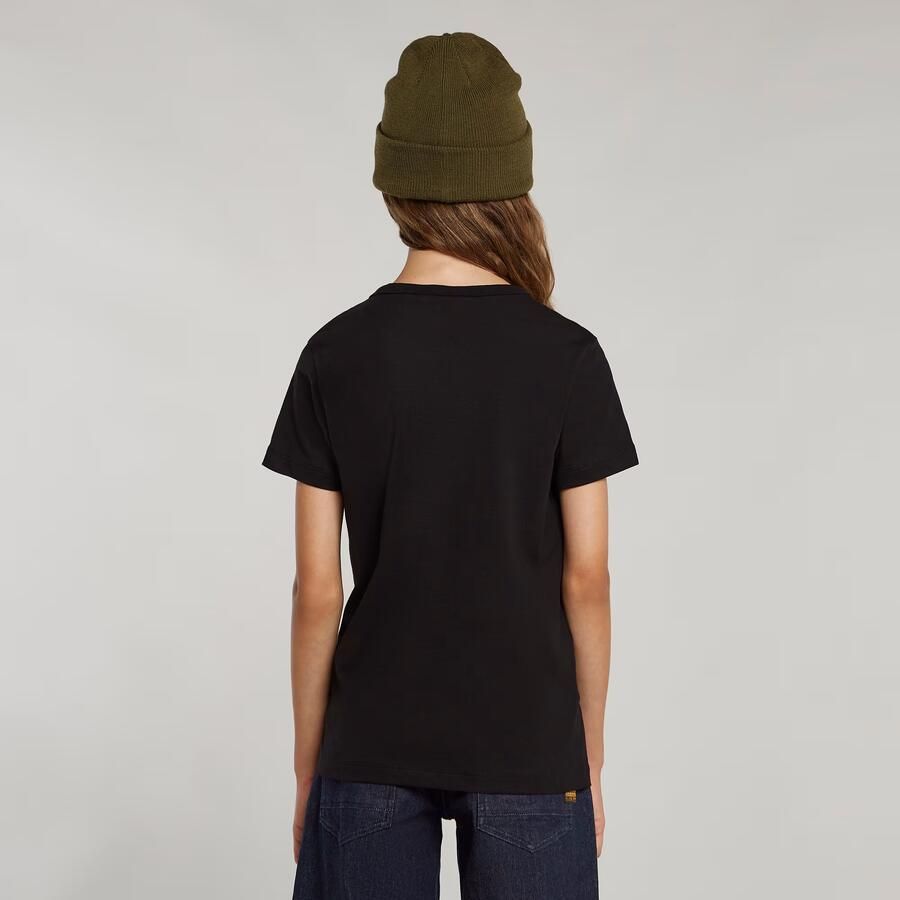 G-Star Raw T-shirt t-shirt s\s slim met printopdruk zwart Meisjes Katoen Ronde hals 152