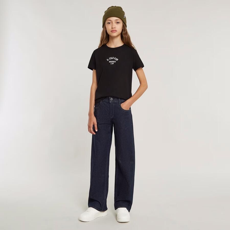 G-Star Raw T-shirt t-shirt s\s slim met printopdruk zwart Meisjes Katoen Ronde hals 152 - Foto 2