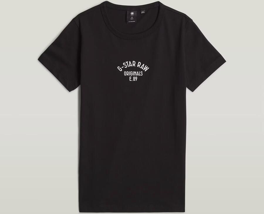 G-Star Raw T-shirt t-shirt s\s slim met printopdruk zwart Meisjes Katoen Ronde hals 152 - Foto 6