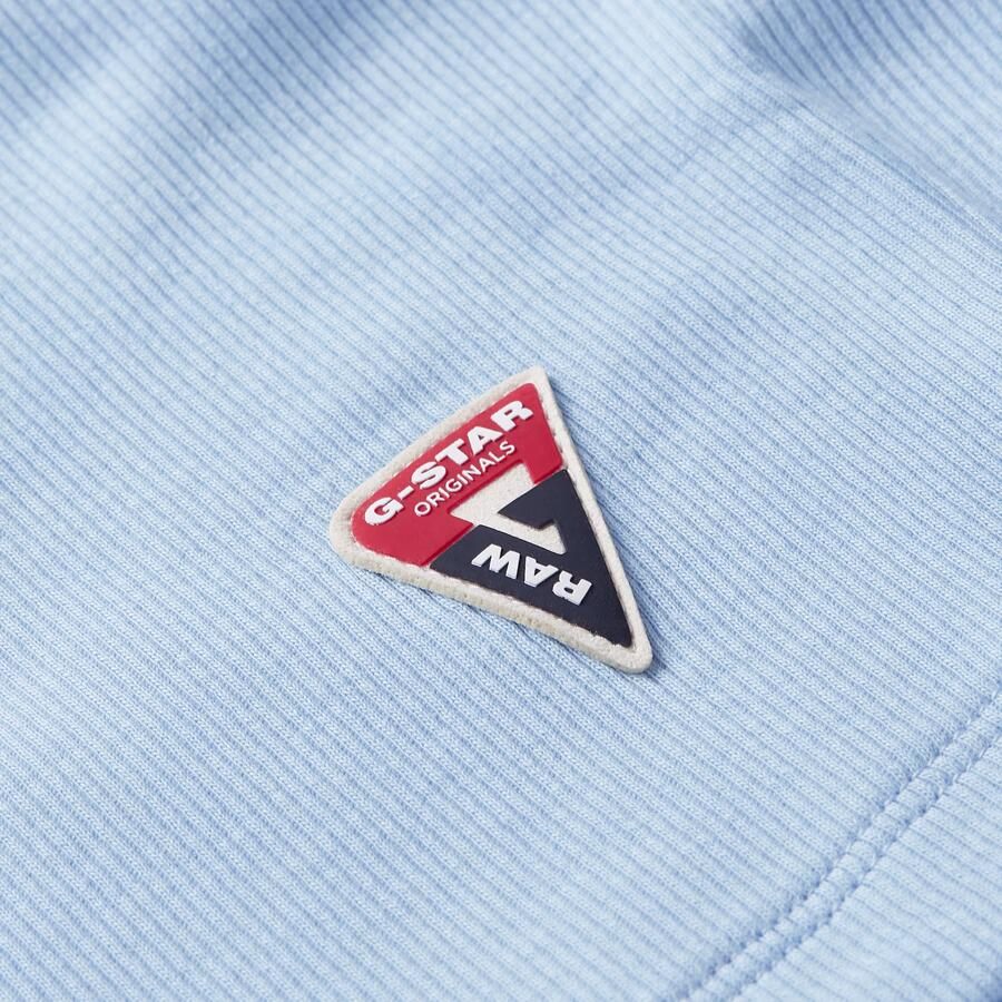 G-Star Raw T-shirt t-shirt l\s slim crop lichtblauw Ecru Meisjes Stretchkatoen Ronde hals 140 - Foto 3