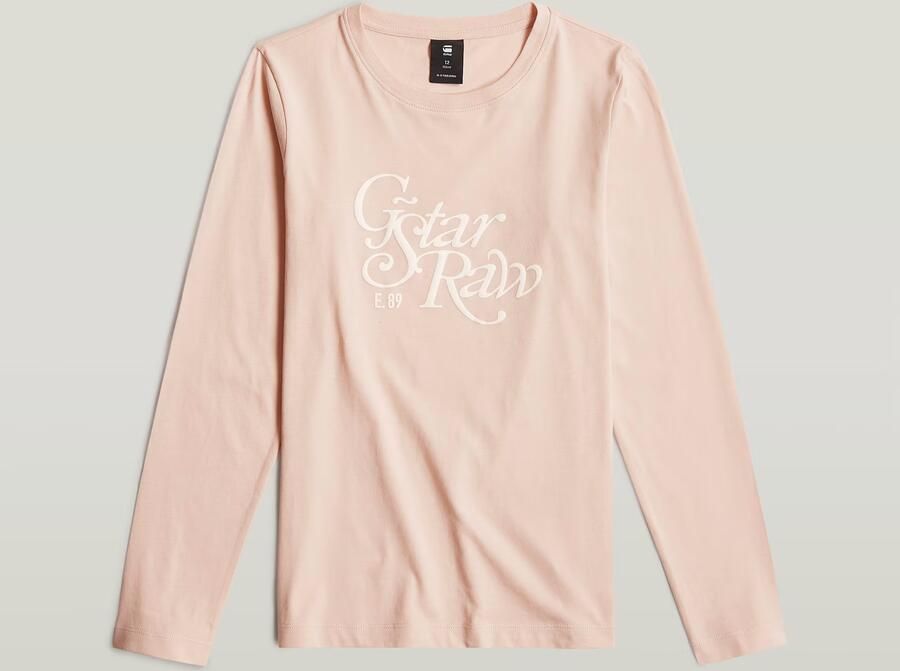 G-Star Raw longsleeve t-shirt l\s slim lichtoranje Meisjes Katoen Ronde hals 152