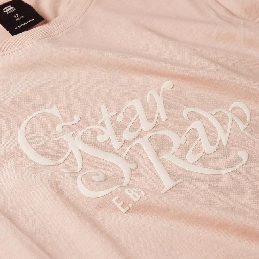 G-Star Raw longsleeve t-shirt l\s slim lichtoranje Meisjes Katoen Ronde hals 116 - Foto 2