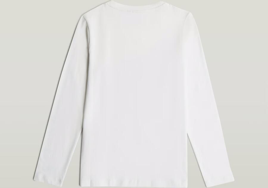 G-Star Raw longsleeve t-shirt wit blauw Meisjes Katoen Ronde hals Effen 128 - Foto 7