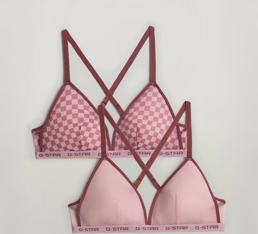 G-Star RAW Mesh Triangle Bralette Set van 2 Bruin Dames