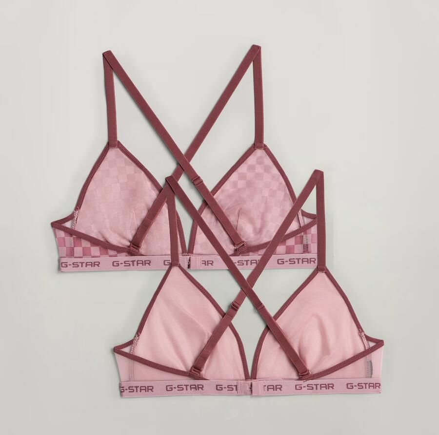 G-Star RAW Mesh Triangle Bralette Set van 2 Bruin Dames - Foto 3
