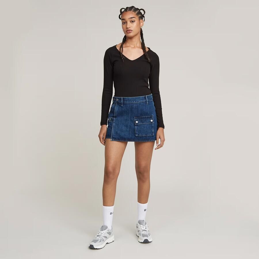 G-Star RAW Micro Denim Skort Donkerblauw Dames
