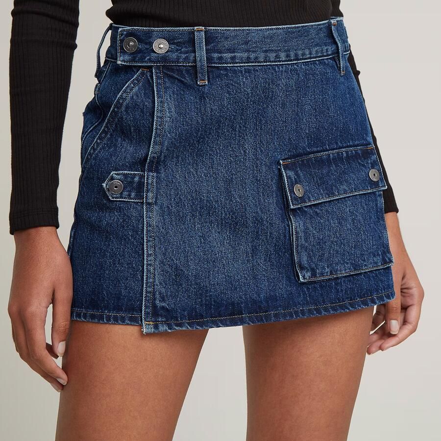 G-Star RAW Micro Denim Skort Donkerblauw Dames - Foto 2