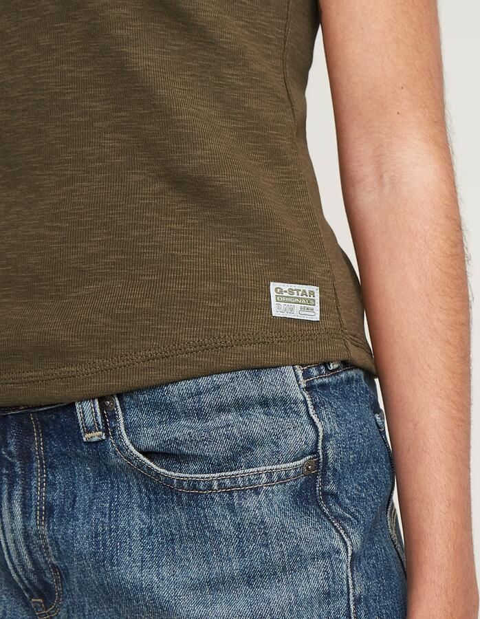 G-Star RAW Micro Placket Slim Top Groen Dames - Foto 6