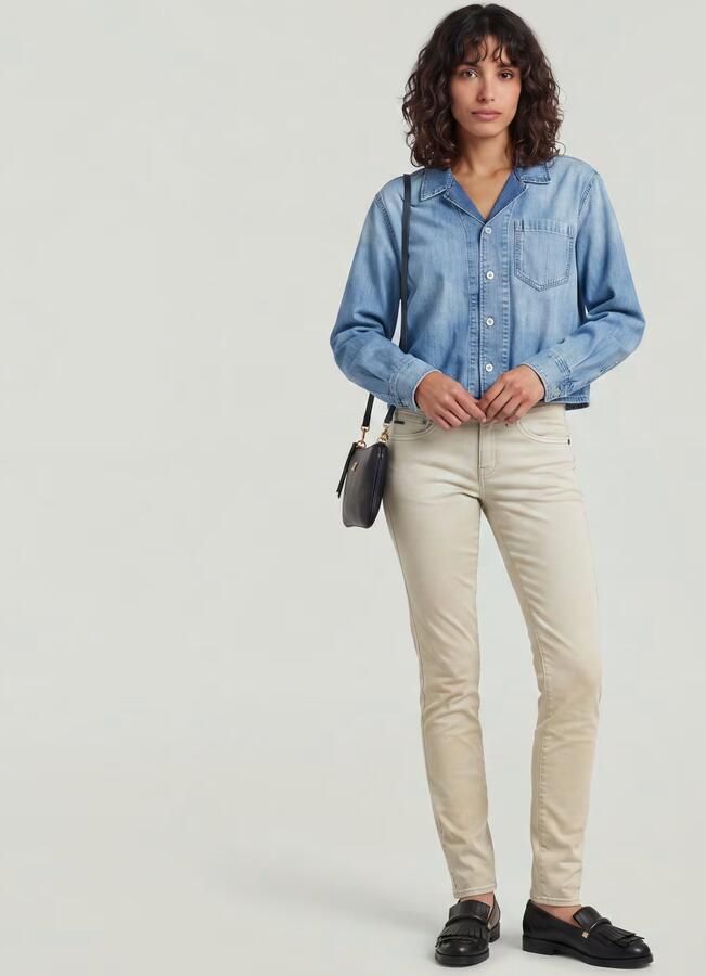 G-Star RAW Midge Slim Straight Chino Beige Dames - Foto 6