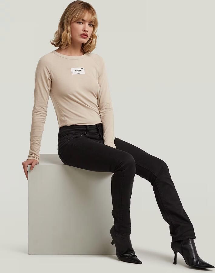 G-Star RAW Midge Slim Straight Chino Zwart Dames - Foto 4