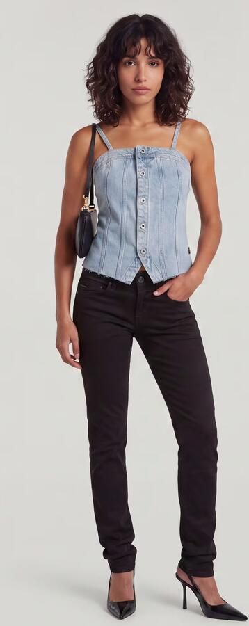 G-Star RAW Midge Slim Straight Chino Zwart Dames - Foto 6