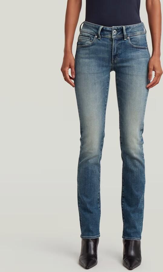 G-Star RAW Midge Slim Straight Jeans Donkerblauw Dames