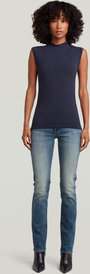 G-Star RAW Midge Slim Straight Jeans Donkerblauw Dames - Foto 7