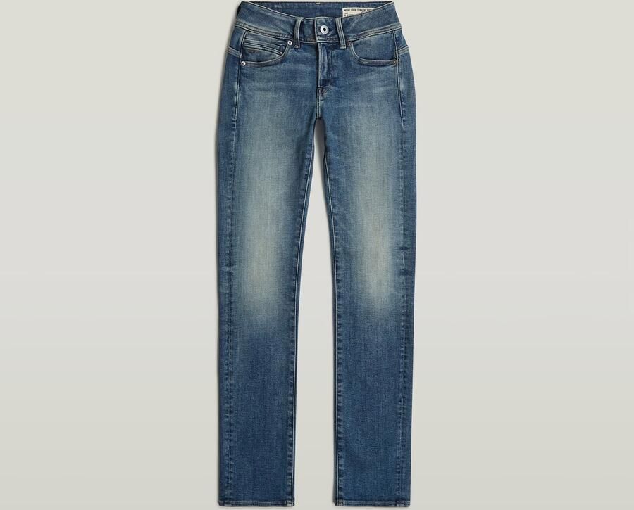 G-Star RAW Midge Slim Straight Jeans Donkerblauw Dames - Foto 4