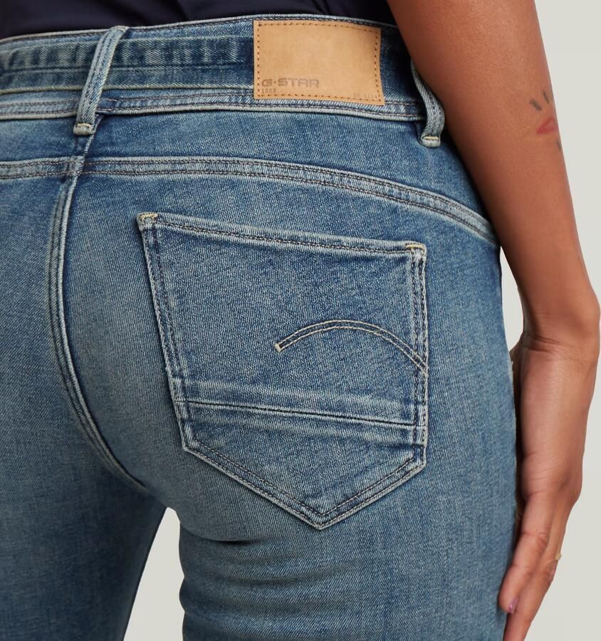 G-Star RAW Midge Slim Straight Jeans Donkerblauw Dames - Foto 3