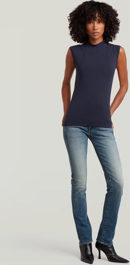 G-Star RAW Midge Slim Straight Jeans Donkerblauw Dames - Foto 6