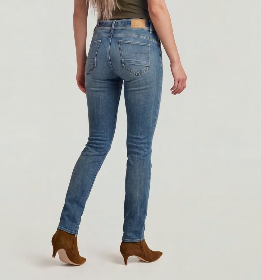 G-Star RAW Midge Slim Straight Jeans Donkerblauw Dames - Foto 4