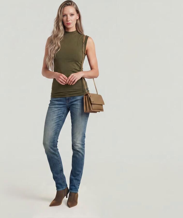 G-Star RAW Midge Slim Straight Jeans Donkerblauw Dames - Foto 6