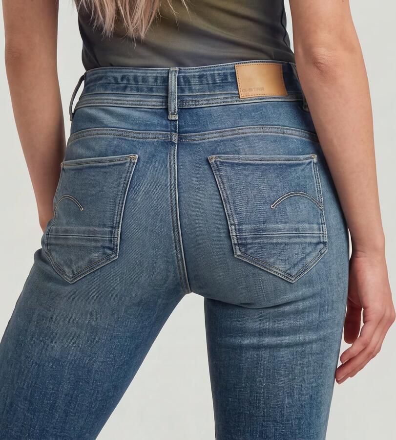 G-Star RAW Midge Slim Straight Jeans Donkerblauw Dames - Foto 5