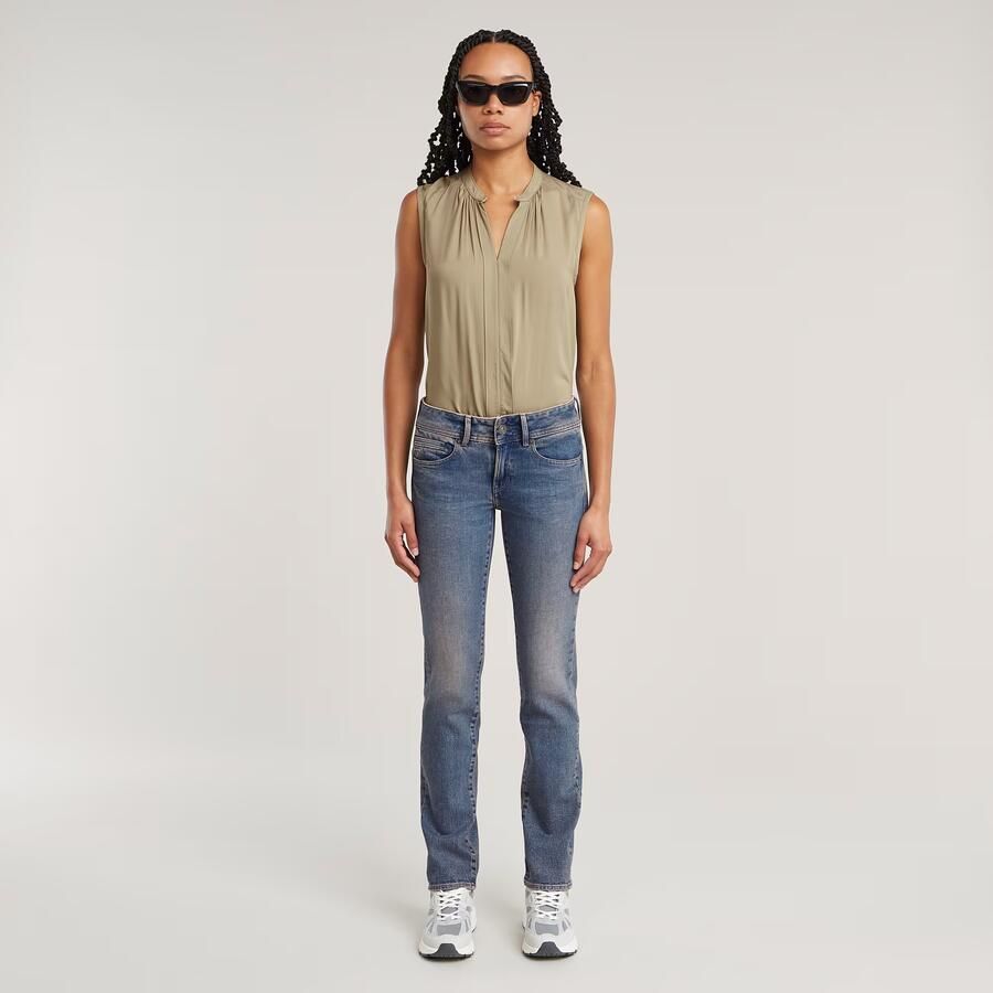 G-Star RAW Midge Slim Straight Jeans Midden blauw Dames - Foto 2