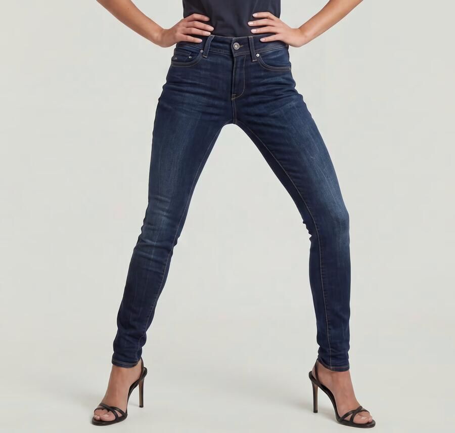 G-Star RAW Straight jeans Midge 5-pocketsmodel met markante stiknaden - Foto 5