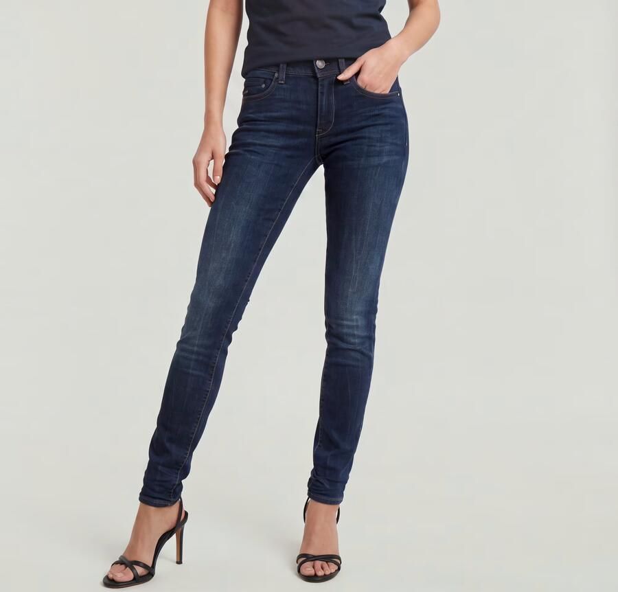 G-Star RAW Straight jeans Midge 5-pocketsmodel met markante stiknaden - Foto 5