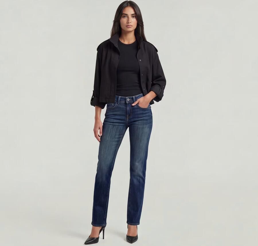 G-Star RAW Midge Straight Jeans Donkerblauw Dames - Foto 4