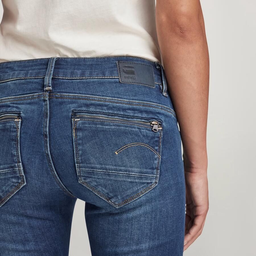 G-Star RAW Midge Zip Mid-Waist Skinny Jeans Donkerblauw Dames - Foto 3