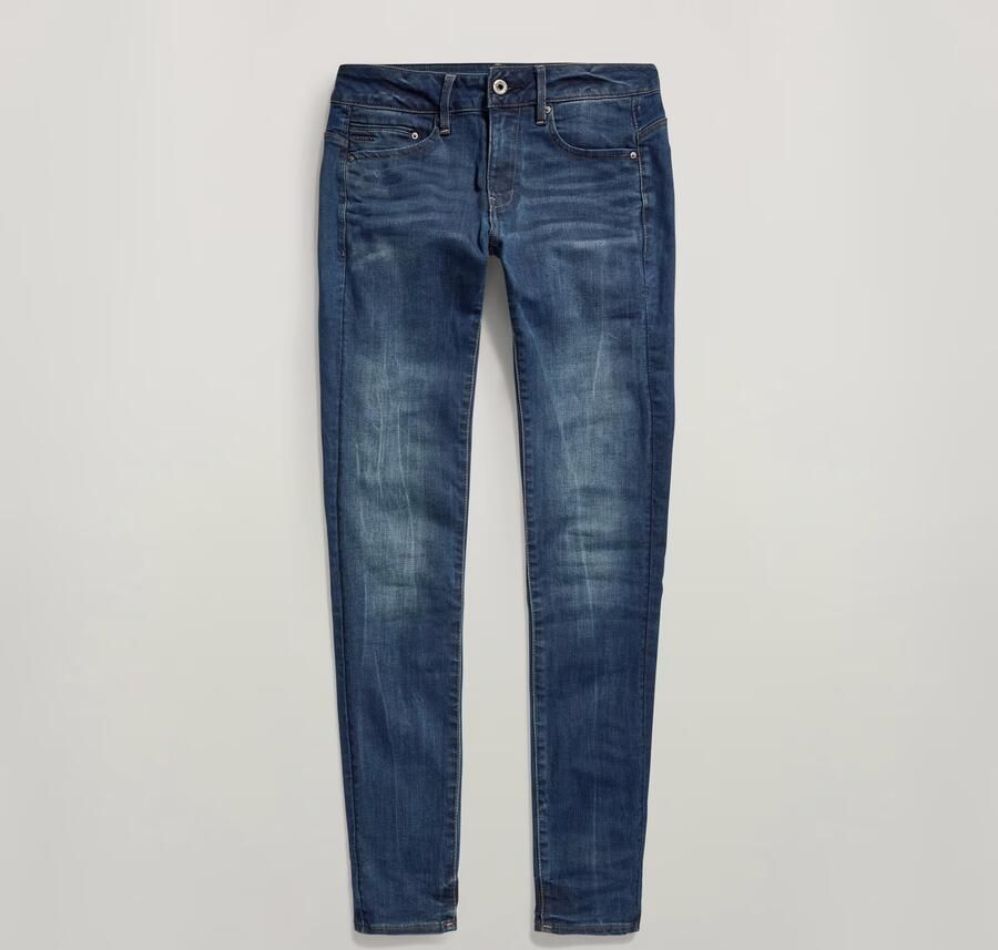 G-Star RAW Midge Zip Mid-Waist Skinny Jeans Donkerblauw Dames - Foto 8