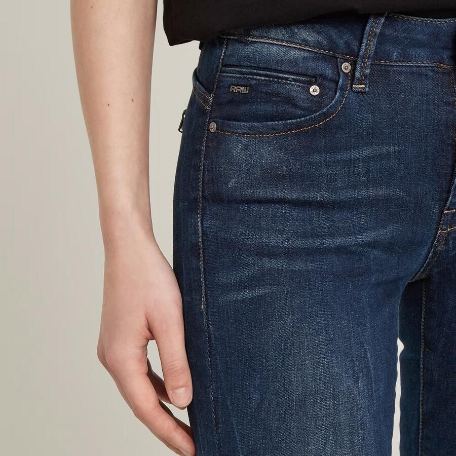 G-Star RAW Midge Zip Mid-Waist Skinny Jeans Donkerblauw Dames - Foto 4