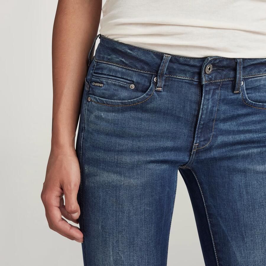 G-Star RAW Midge Zip Mid-Waist Skinny Jeans Donkerblauw Dames - Foto 5
