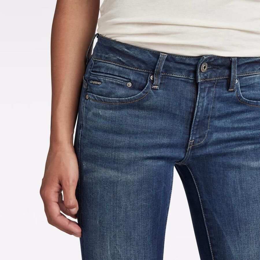 G-Star RAW Midge Zip Mid-Waist Skinny Jeans Donkerblauw Dames - Foto 5