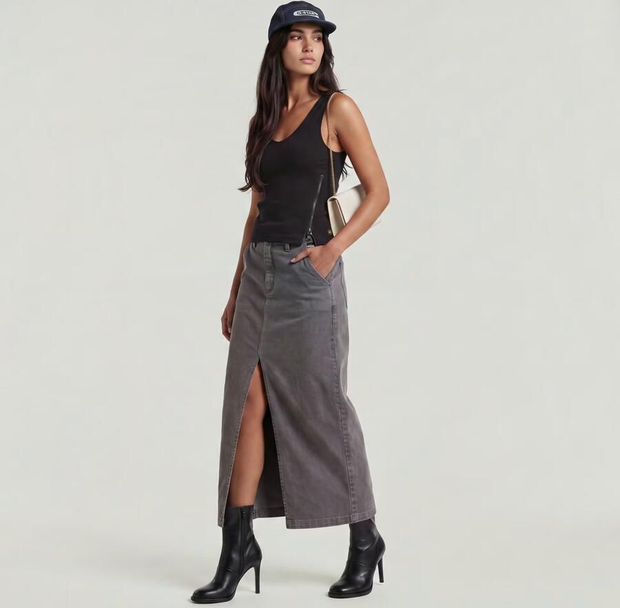 G-Star RAW Midi Kokerrok Grijs Dames - Foto 5