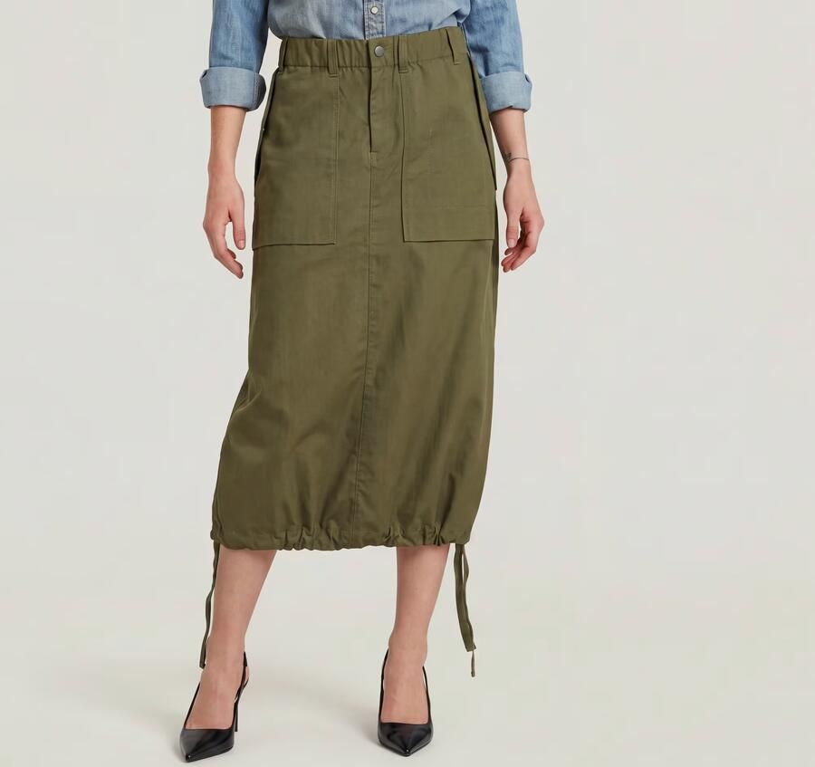 G-Star RAW Midi Parachute Rok Groen Dames - Foto 5