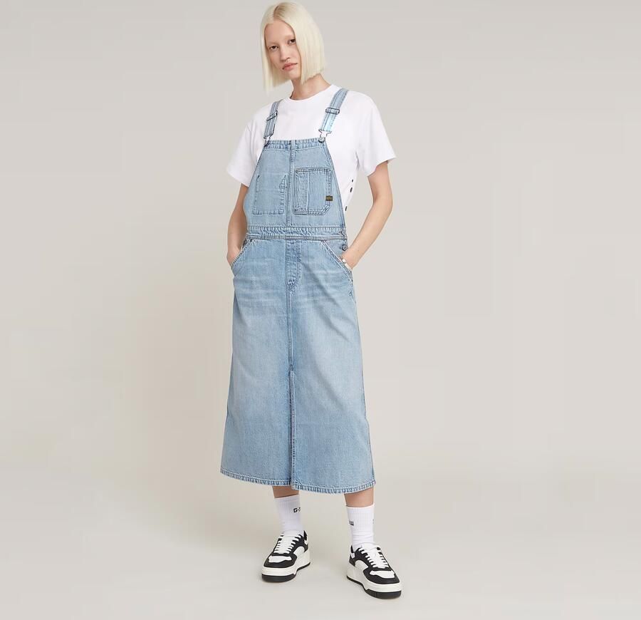 G-Star RAW Midi Tuinbroek Jurk Lichtblauw Dames - Foto 7