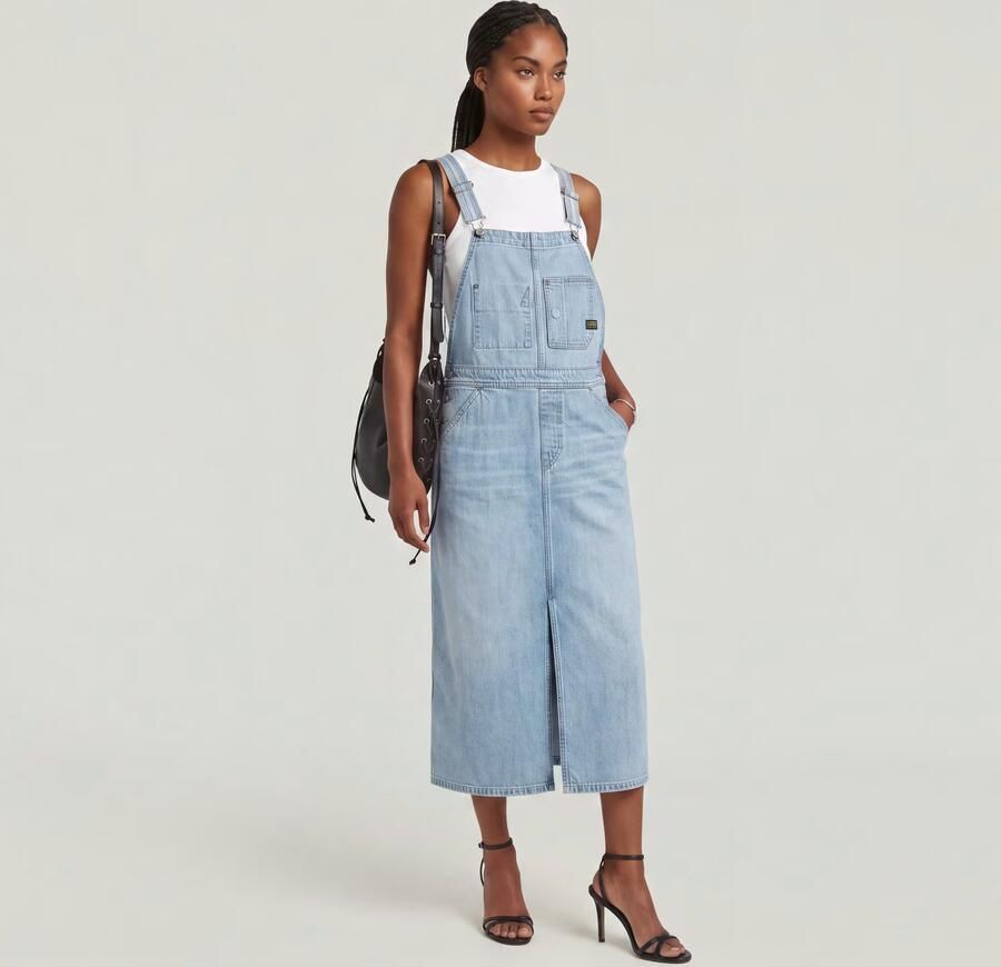 G-Star RAW Midi Tuinbroek Jurk Lichtblauw Dames - Foto 3
