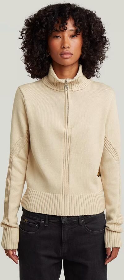 G-Star RAW Milano Half Zip Knit Wit Dames