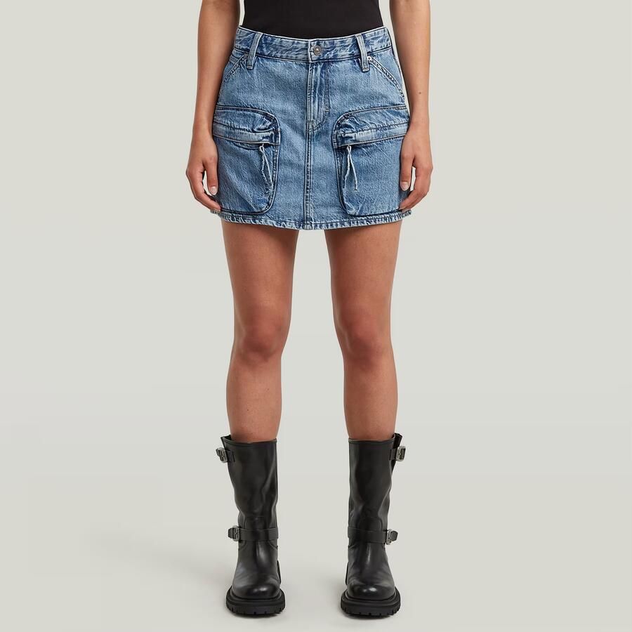 G-Star RAW Mini Cargo Rok Midden blauw Dames