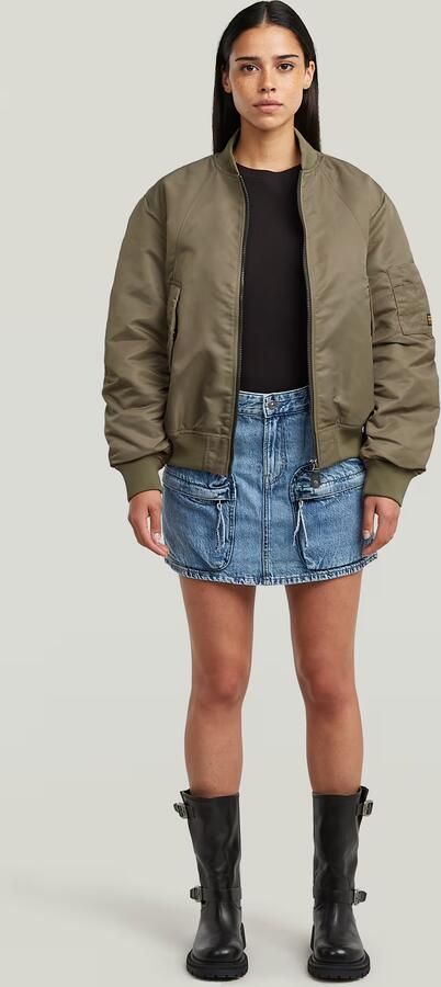 G-Star RAW Mini Cargo Rok Midden blauw Dames - Foto 7