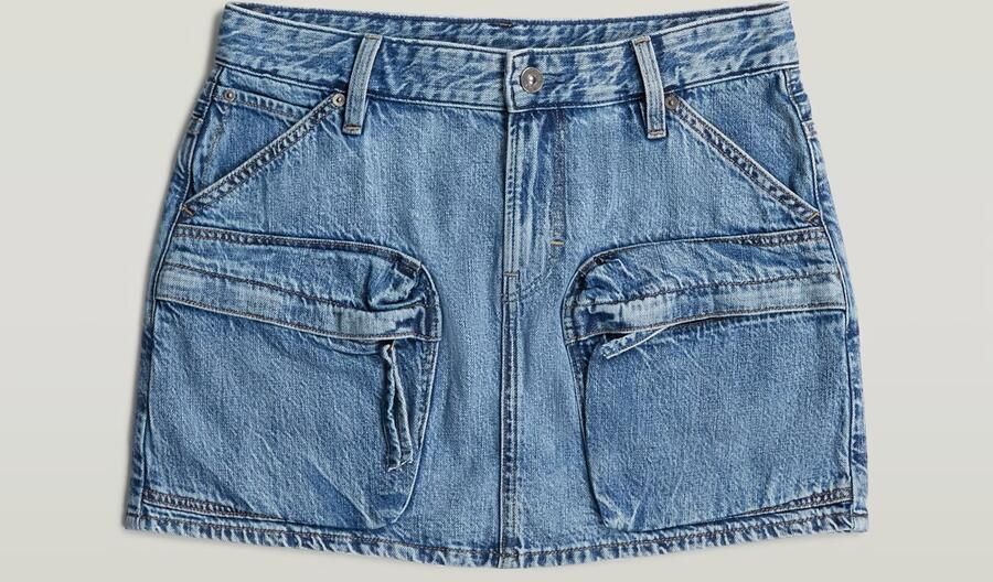 G-Star RAW Mini Cargo Rok Midden blauw Dames - Foto 5